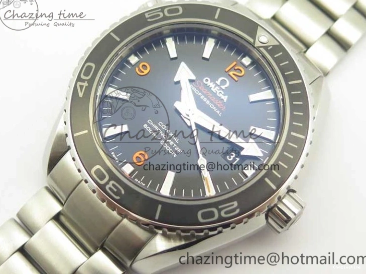 0204 Durable Planet Ocean Professional Ceramic Bezel 45.5mm 1:1 VSF Best Edition Orange Markers on SS Bracelet A8500 Super Clone 8052